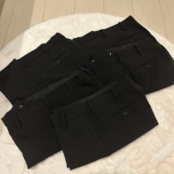UNIQLO 感動パンツ 黒 ウエスト76 レングス85 5枚セット