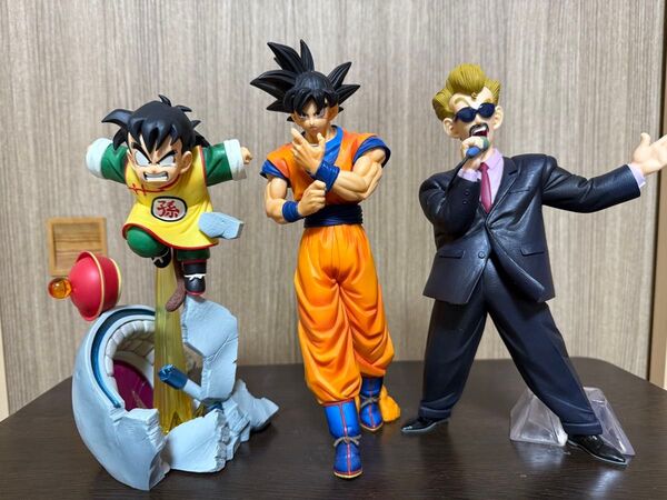 ドラゴンボール フィギュア 3体セット 一番くじ 孫悟空 孫悟飯 アナウンサー