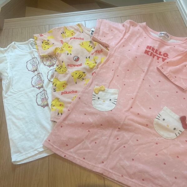 キャラクター洋服3点 ワンピース 女の子 キッズ 半袖Tシャツ こども服 子供服 Tシャツ 半袖