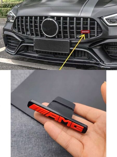 AMGミニロゴ エンブレム デカール フロントグリル用 両面テープタイプ ベンツ用 ドレスアップ バッジ ステッカー 外装パーツ