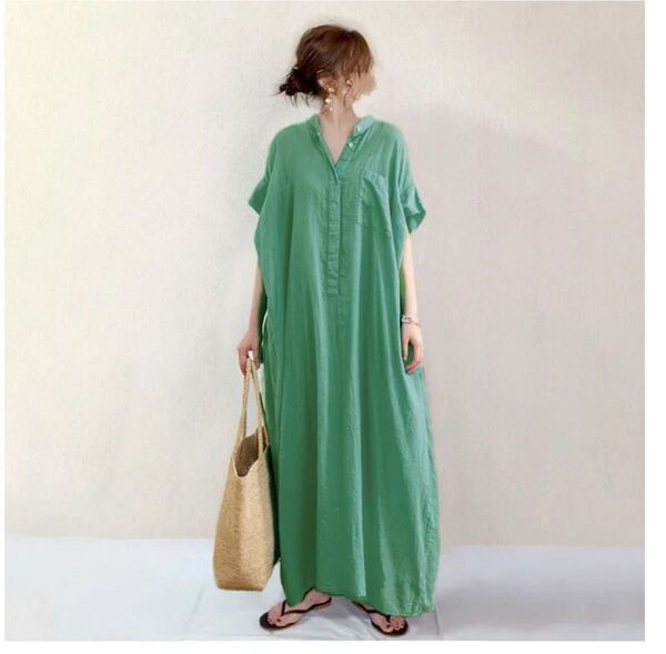 グリーン ワンピース ロングワンピース 未使用新品