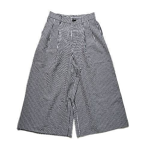 【極美品】無印良品 ムジルシ ストレッチ サッカー イージー ワイドパンツ ギンガムチェック M