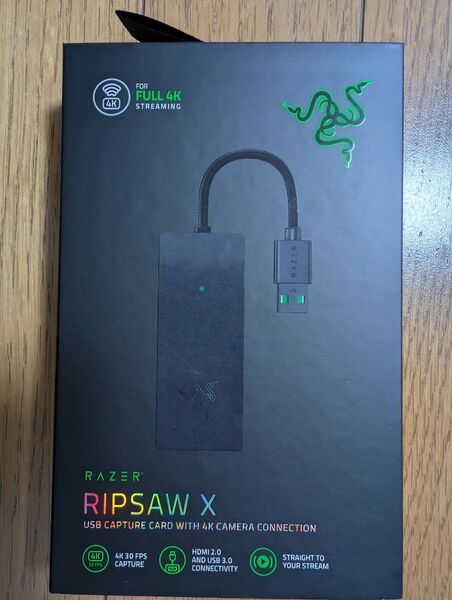 Razer Ripsaw X ビデオ キャプチャーカード 高精細映像 最大 4K 30fps RZ20-04140100-R3M1