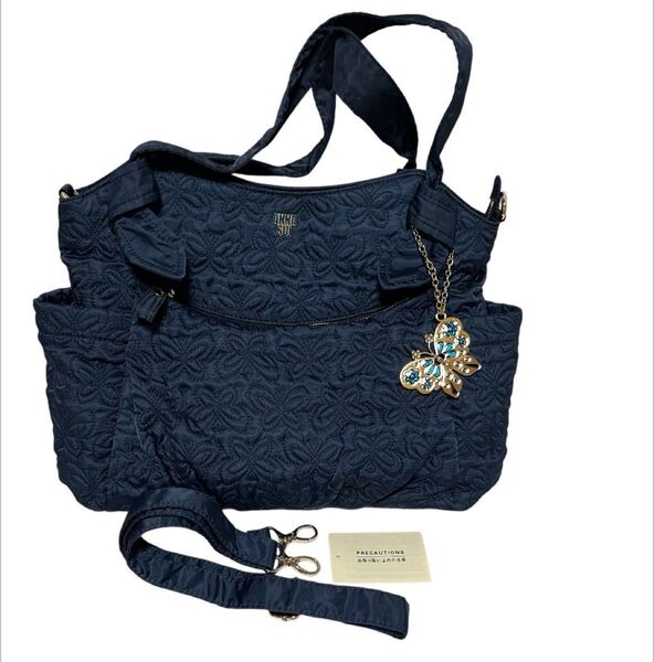 ほぼ未使用 アナスイ ANNASUI キルティング 2way ショルダーバッグ トートバッグ チャーム付
