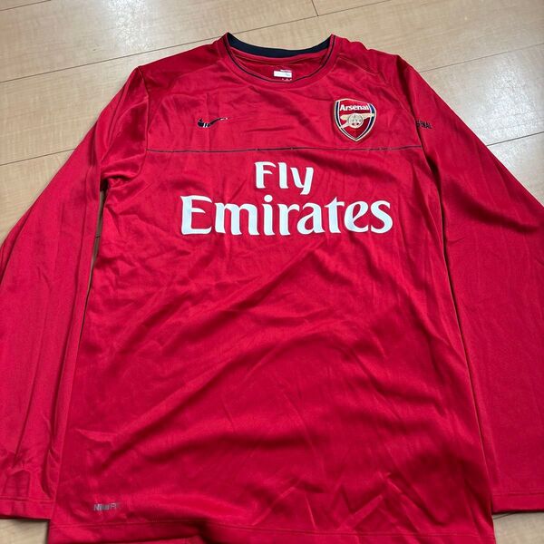 アーセナル トレーニングウェア 長袖Tシャツ レッド M ナイキ NIKE