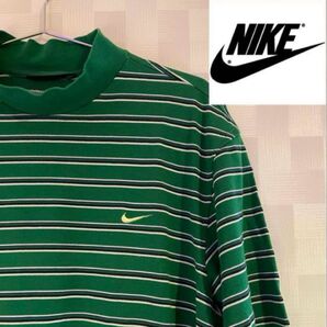ナイキ Tシャツ 緑 ボーダー Lサイズ
