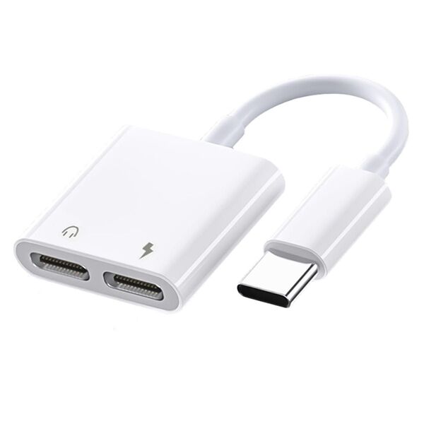 Type-C+Type-C 2in1変換イヤホンジャック iphone15/16 イヤホン充電 リモコン アダプタ 変換ケーブル
