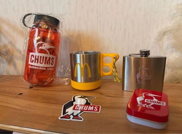 CHUMS チャムス 雑誌付録など5点まとめ売り コップ&タンブラー&はさみ&ステッカー&ボトル