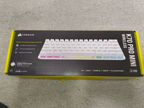 【中古品】CORSAIR K70 PRO MINI WIRELESS ホワイト 60%レイアウト ゲーミング ミニマリスト