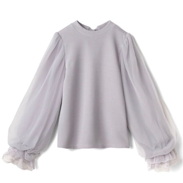 グレイル GRL バックリボンレースモックネックトップス pm012 S カットソー ブラウス 長袖 トップス 長袖カットソー