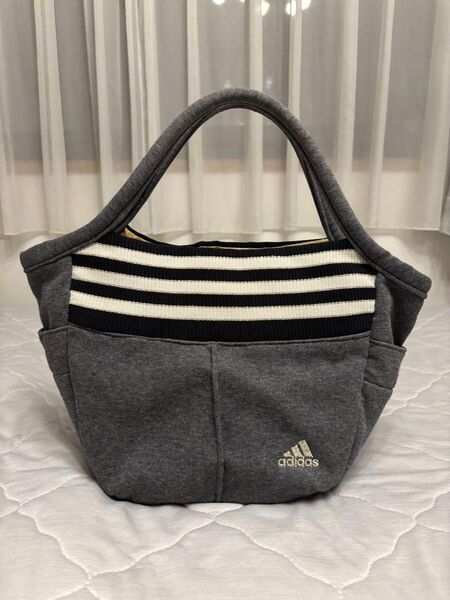 00s adidas 3ライン スウェット生地 トートバッグ ブラック Y2K