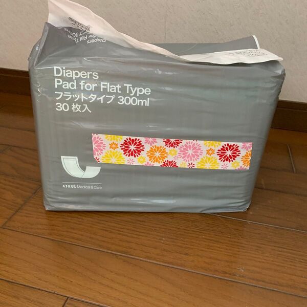 大人用紙おむつ アスクル×エルモアいちばん フラットタイプ フラットシート オムツ フラット300ml 1パック オリジナル