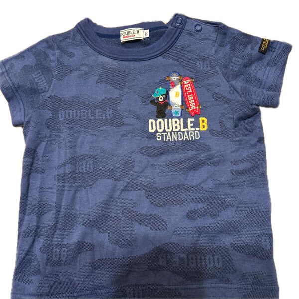 (美品)ミキハウスDOUBLE.B 半袖Tシャツ 80サイズ ダブルビー帽子セット