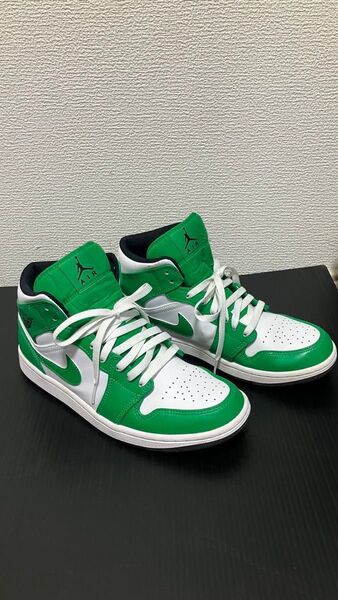 NIKE エアジョーダン1 MID 26.5cm グリーンNIKE エアジョーダン1 MIDラッキーグリーン