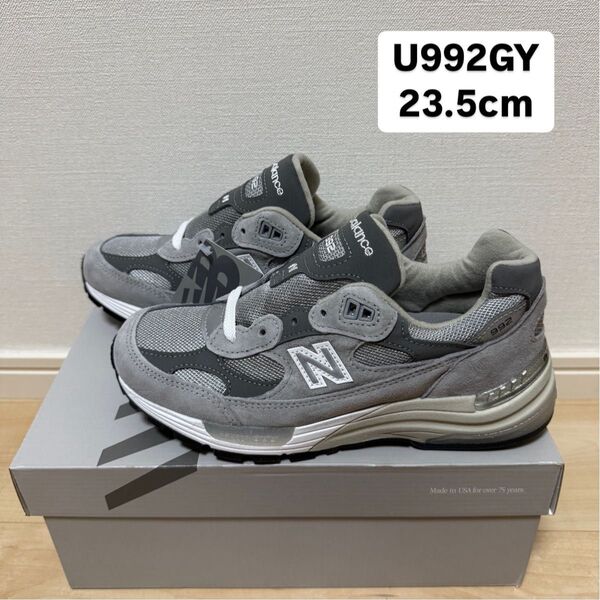 made in USA NEW BALANCE 992 U992GY 23.5cm