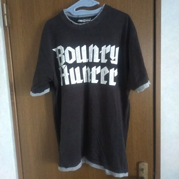 Bounty Hunter バウンティハンター ロゴTシャツ ブラック ダメージ加工 ビンテージ サイズL 美品