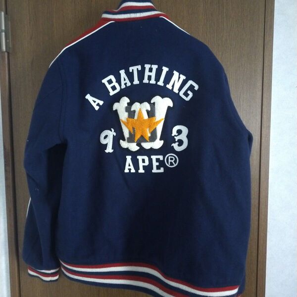 A BATHING APE スタジャン スカジャン リバーシブルサイズL エイプ ワッペン 刺繍 ジャケット