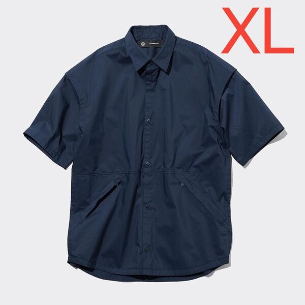 新品 GU アンダーカバー ネイビー ワークシャツ XL 五分袖 UNDERCOVER ジーユー 紺色 navy コラボ