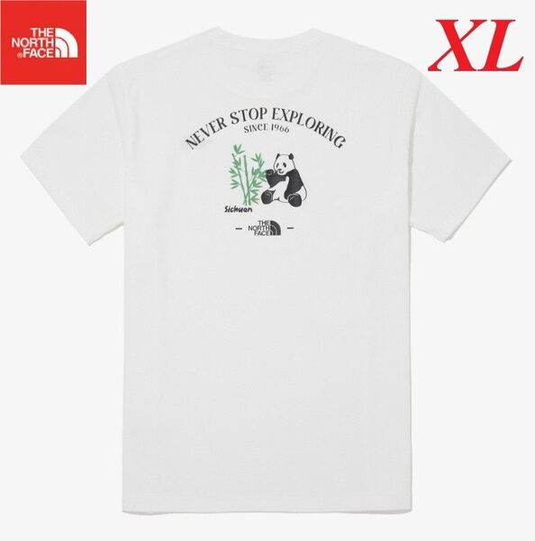 希少! ノースフェイス シティ トラベル Tシャツ 半袖 アニマル柄 パンダ 可愛い ホワイト XL K603C