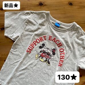 【新品未使用】キッズ服 半袖Tシャツ Disney ディズニー ミッキー ミニー 130