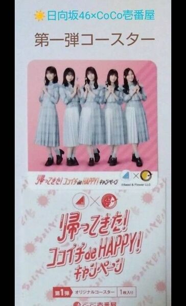 日向坂46×CoCo壱番屋 コラボ第一弾 集合Ver. コースター1枚 小坂菜緒 他