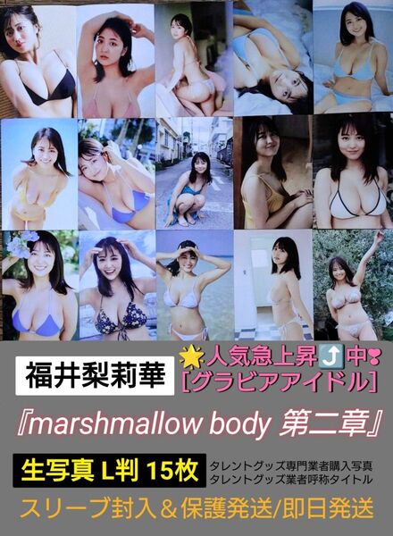 福井 梨莉華/グラドル『marshmallow body第二章』生写真 L判 15枚□タレントグッズ専門業者購入写真□保護発送