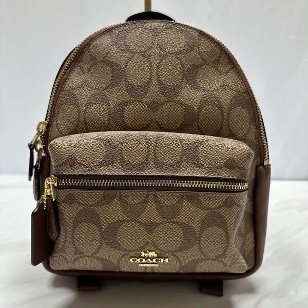 COACH コーチ ミニ リュック バックパック シグネチャー ブラウン
