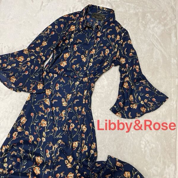 最終値下げ!!Libby&Rose リビーアンドローズ ワンピース 花柄 ネイビー