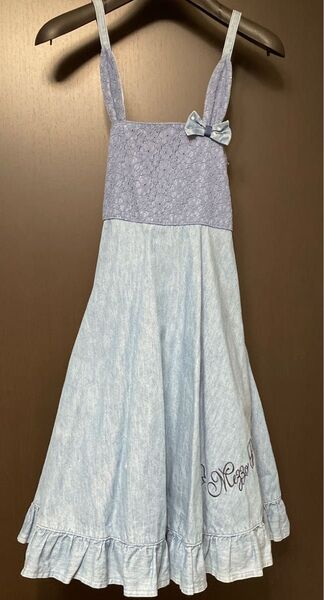 メゾピアノ デニムワンピース チュール付き 140cm 子供服 女児