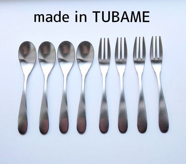 ツバメカトラリー シルバー ティースプーン デザートフォーク 8本セット made in TUBAME 燕三条