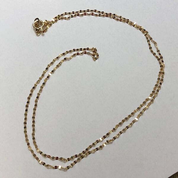 K18 50cm ペタルチェーンネックレス 18金 ゴールド