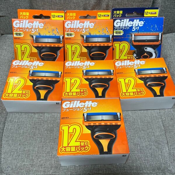 Gillette ジレット フュージョン 5+1 プログライド 電動タイプ 5枚刃 替刃 12個×7セット 新品未開封