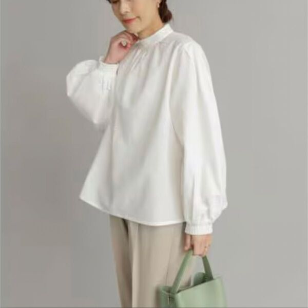 URBAN RESEARCH DOORS コットンリップルストライプブラウス M