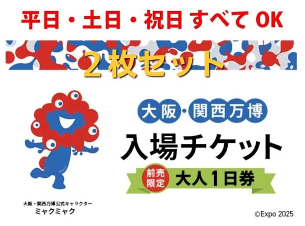 大阪 関西万博 EXPO2025 入場チケット 一日券 大人 ペア