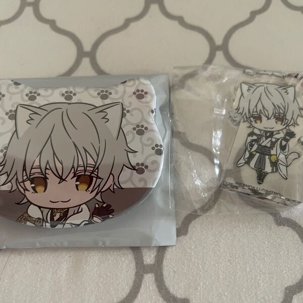 刀剣乱舞 刀猫男士 鶴丸国永 缶バッジ&ミニアクリルブロック