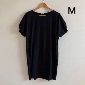 Honeys ハニーズ 半袖 コクーンワンピース M ブラック 中古品