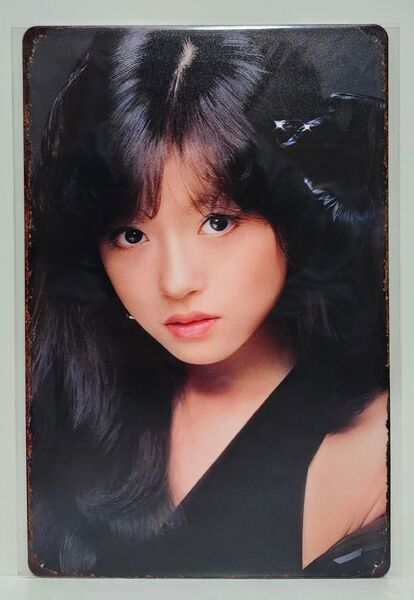 中森明菜 ブリキ看板 黒ドレス デビュー初期 80年代アイドル 未使用 レア品