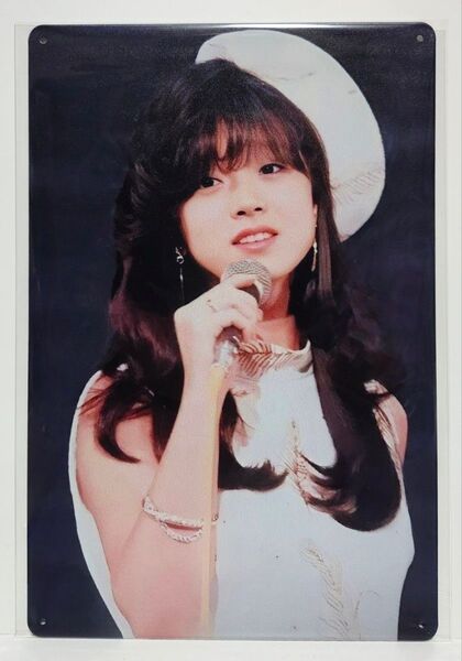 昭和レトロ風 中森明菜 ブリキ看板 デビュー初期 白ドレス 80年代アイドル 未使用 レア品