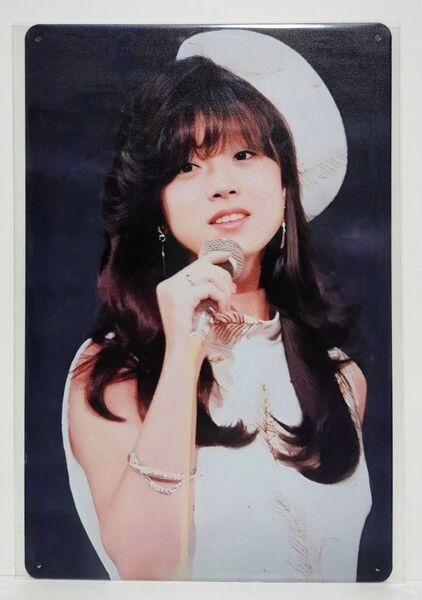 昭和レトロ風 中森明菜 ブリキ看板 デビュー初期 白ドレス 80年代アイドル 未使用 レア品