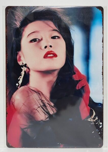 昭和レトロ風 中森明菜 ブリキ看板 赤手袋 80年代アイドル 未使用 レア品