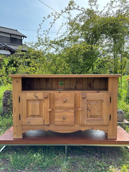 ラスティックパイン サイドボード カウンター オールドパイン カントリー家具 キャビネット テレビ台 北欧スタイル アンティーク