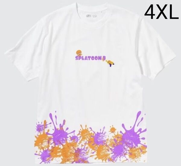 ユニクロ UT スプラトゥーン3 メンズ 半袖 Tシャツ 4XLサイズ 5L相当 白 綿100% 新品