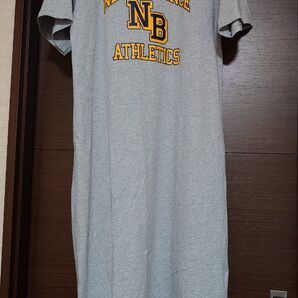 NEW BALANCE Tシャツワンピース グレー レディース