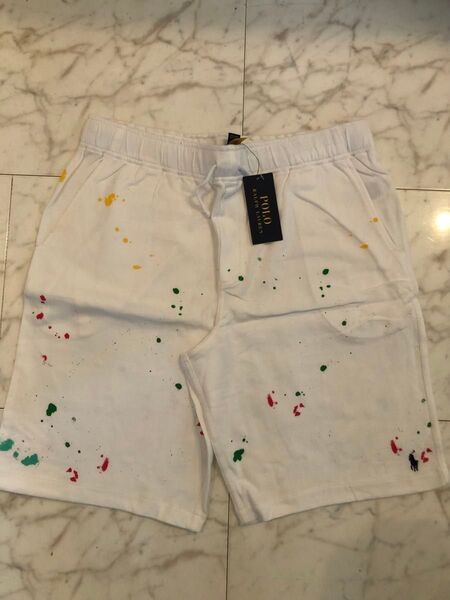 新品未使用 POLO RALPH LAUREN ペイントスプラッター柄 ショートパンツ