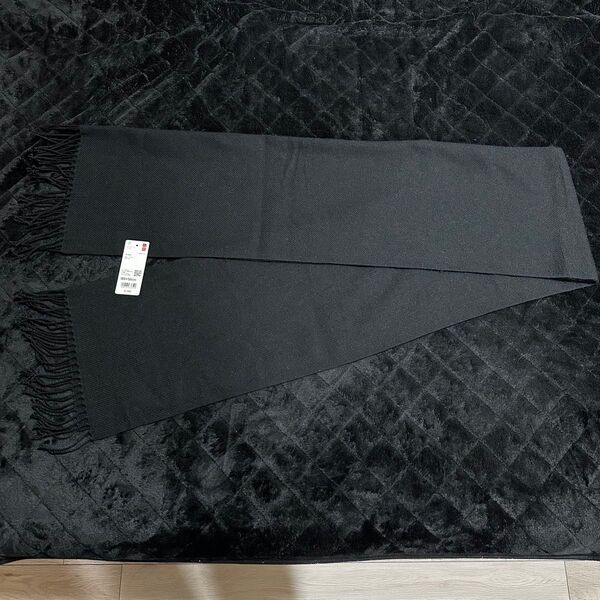 ほぼ未使用品 ヒートテックマフラー UNIQLO ブラック180×50 ストール