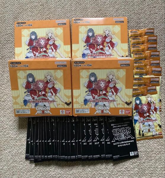 【ヤフオクへ出品変更も可】ユニオンアリーナ 学園アイドルマスター 初版 テープ付き未開封BOX 4BOX スペシャルパック付き