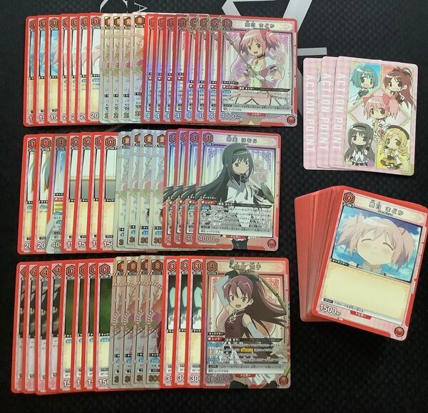 【ヤフオクへ出品変更も可】ユニオンアリーナ 魔法少女まどか☆マギカ 赤 魔法少女デッキ 他パーツ 一部パラレル プレイ用