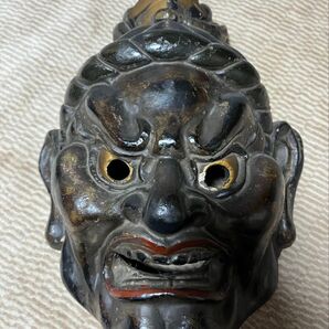 【戦国時代末期】乾漆 伎楽面 能面 彫刻 アンティーク 骨董品 【希少】お宝 掘り出し物