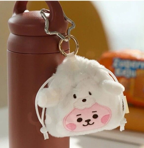 BT21 BABY FLUFFY STRING MINI BAG CHARM POUCH