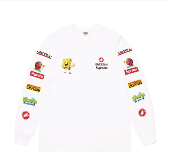 Large Supreme シュプリームSponge Bob Castelli L/S Tee スポンジボブカステリサイクリング